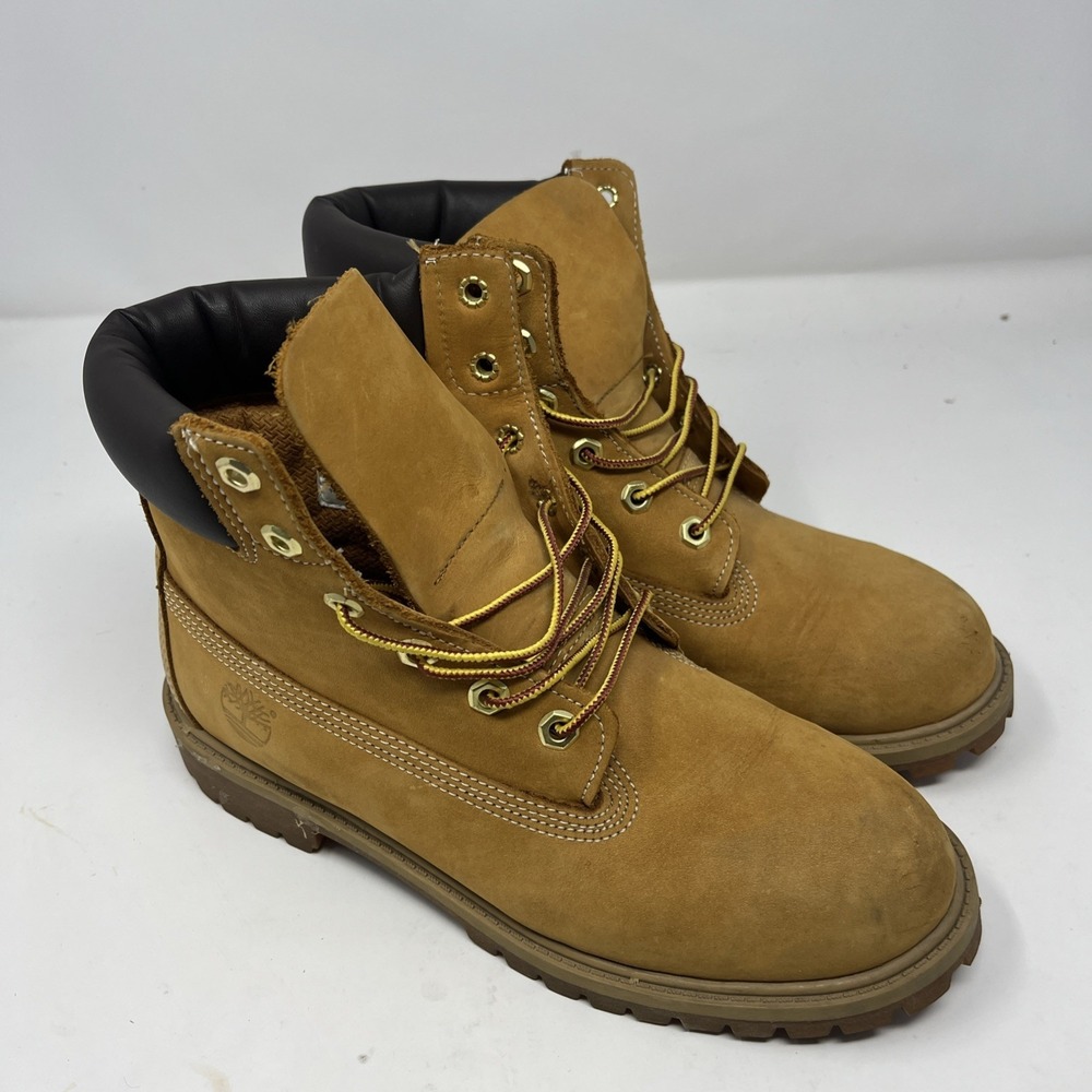 Timberland Men's Premium 6" Waterproof Work Snow Boots Wheat Nubuck Sz 7M 12909